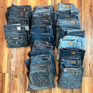 Lot of 19 designer denim jeans
